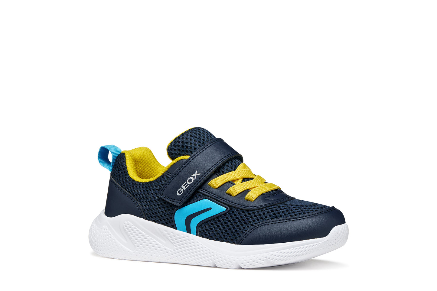 Geox Sprintye Boys Navy Yellow Trainer
