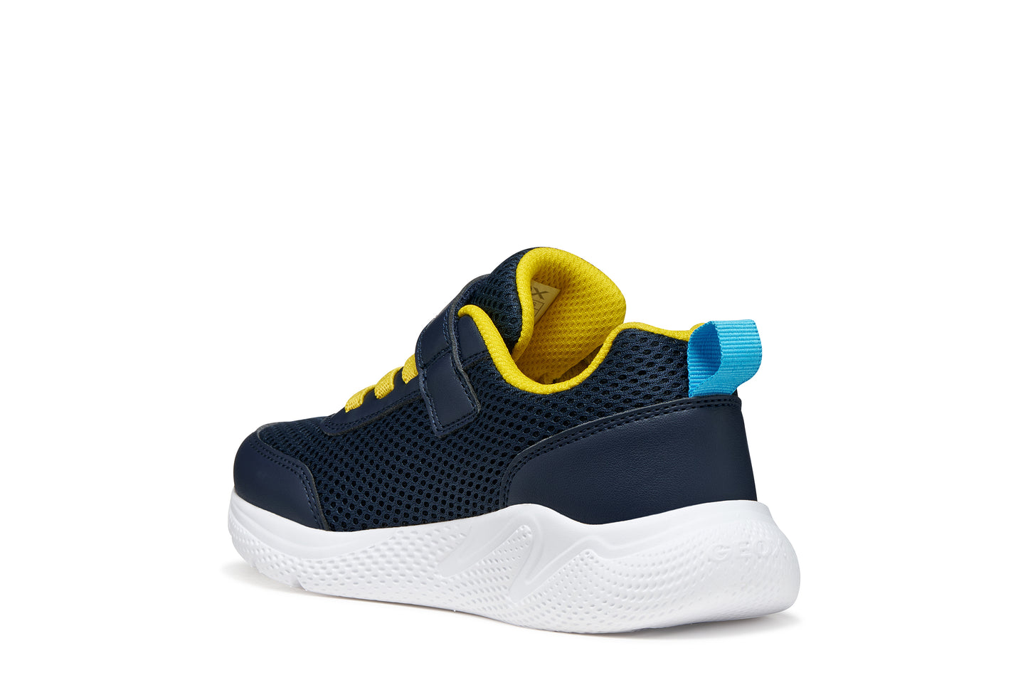Geox Sprintye Boys Navy Yellow Trainer