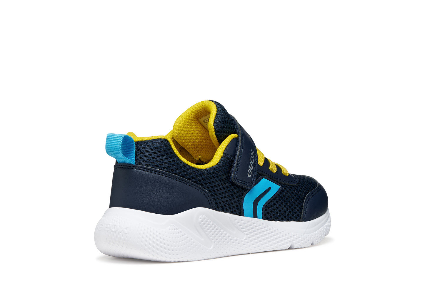 Geox Sprintye Boys Navy Yellow Trainer