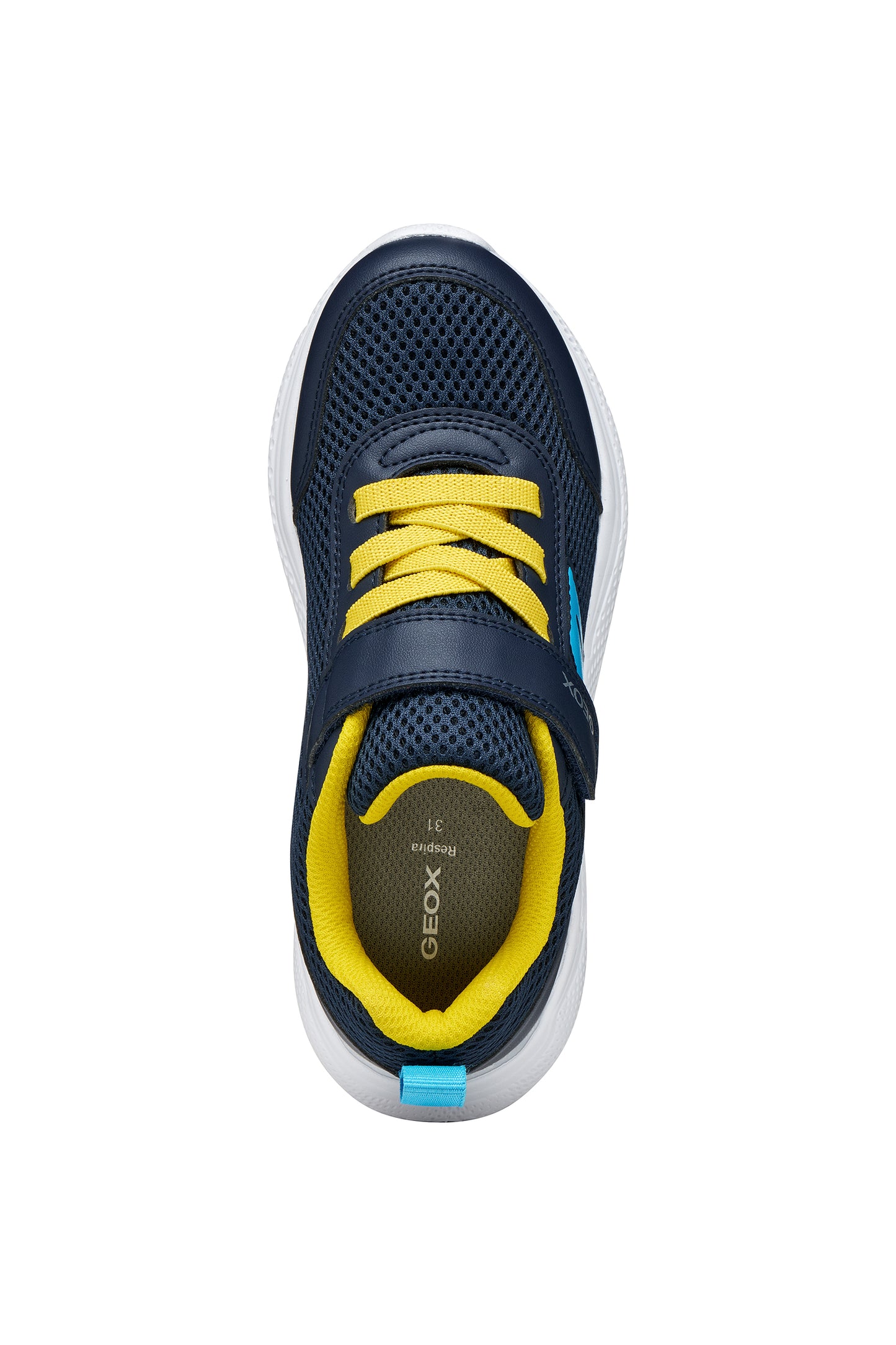Geox Sprintye Boys Navy Yellow Trainer