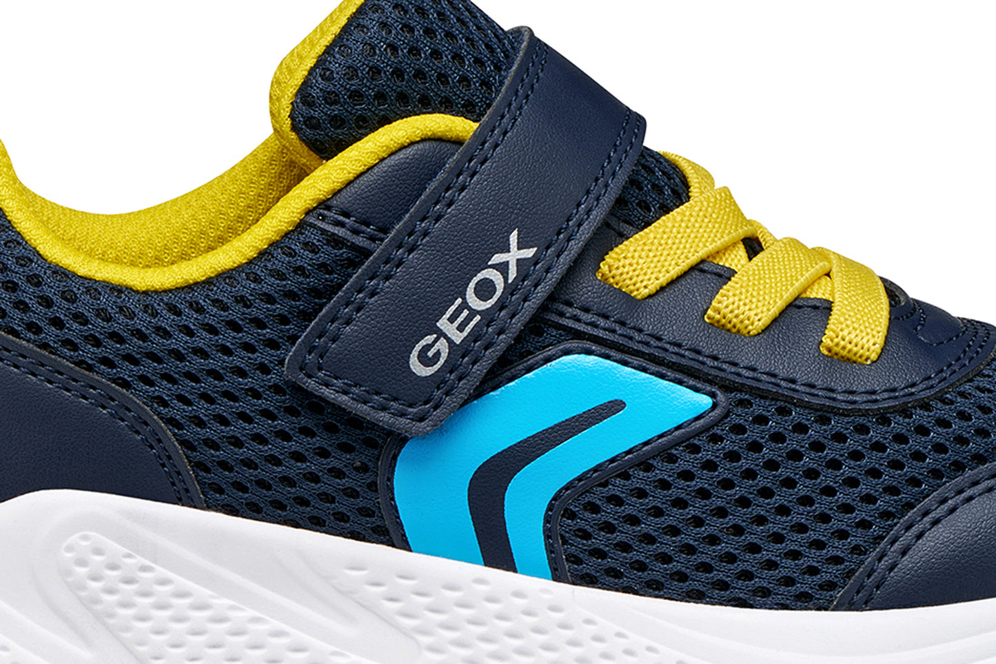 Geox Sprintye Boys Navy Yellow Trainer