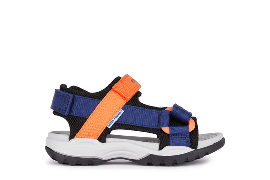 Geox Borealis Boys Navy Orange Sandal