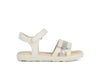 Geox Haiti Girls White Silver Sandal