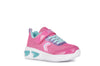 Geox Assister Girls Fuchsia Aqua Lights Trainer