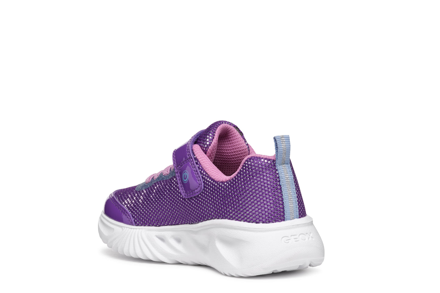 Geox Assister Girls Violet Dark Pink Lights Trainer