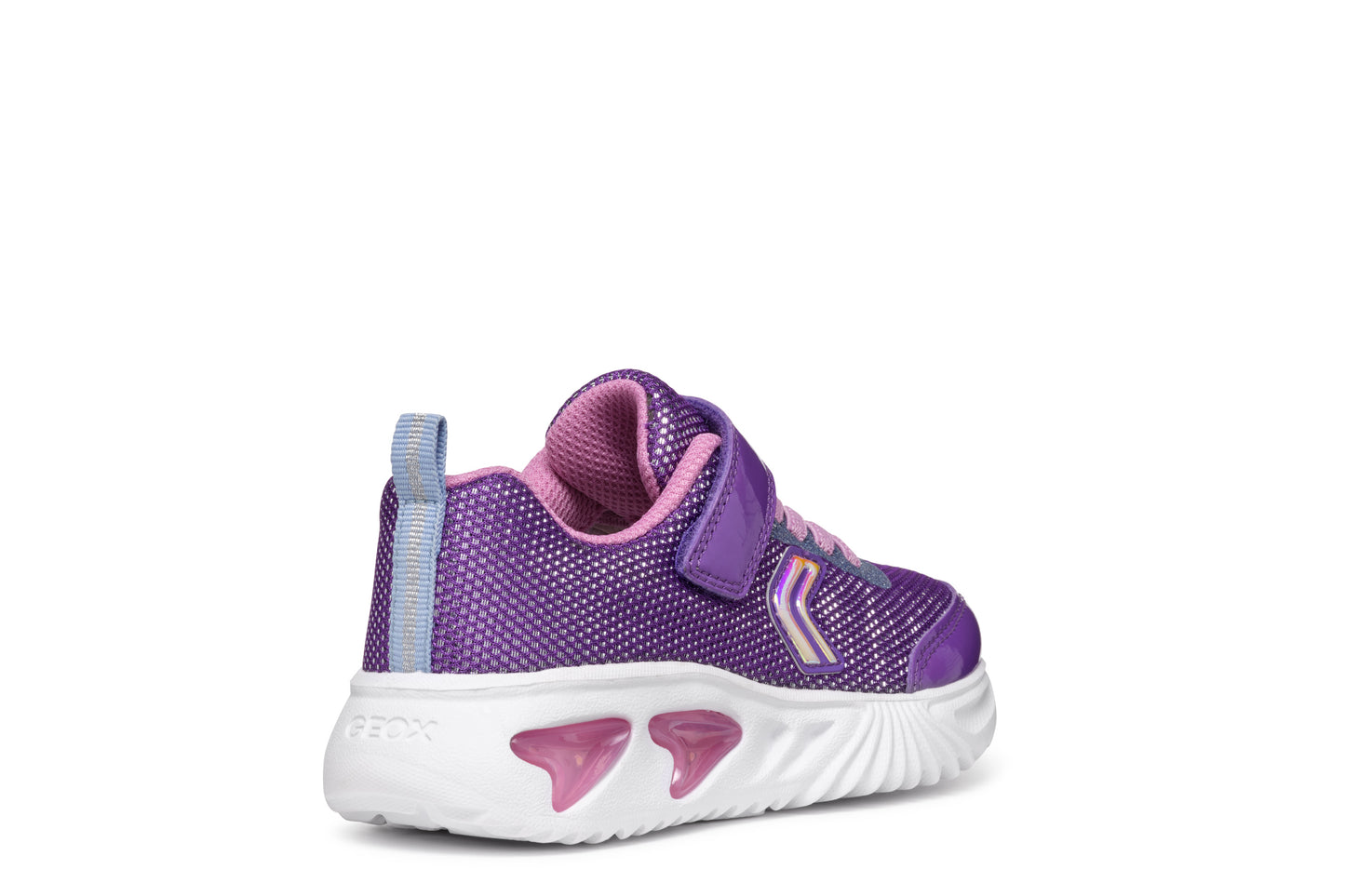Geox Assister Girls Violet Dark Pink Lights Trainer