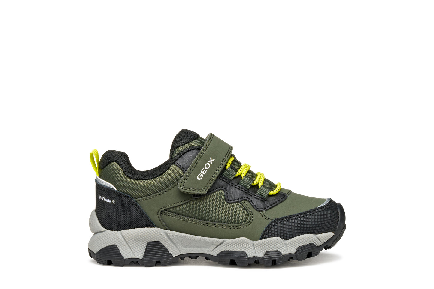 Geox Magnetar Waterproof Boys Military Green Lime Trainer
