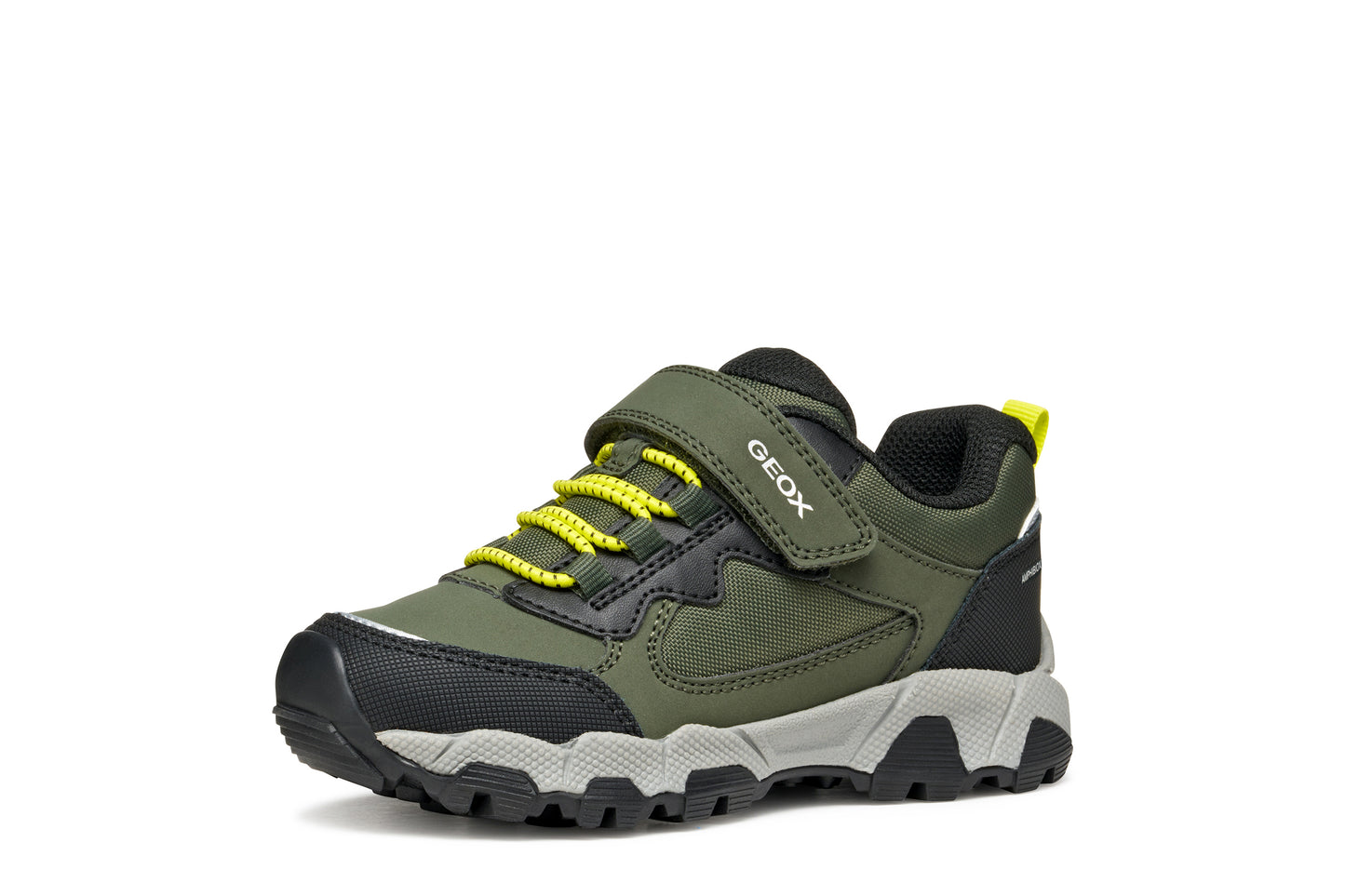 Geox Magnetar Waterproof Boys Military Green Lime Trainer