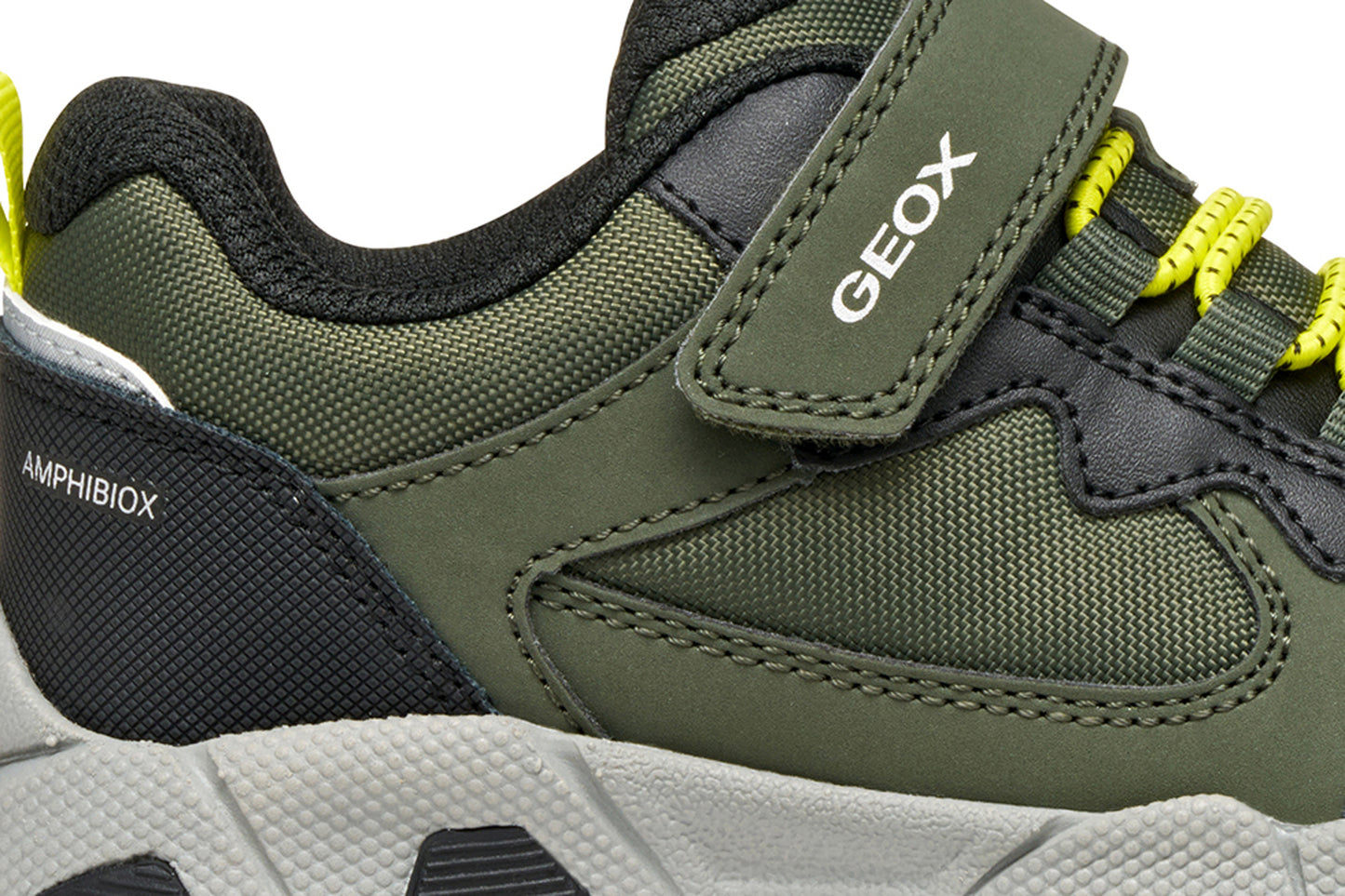 Geox Magnetar Waterproof Boys Military Green Lime Trainer