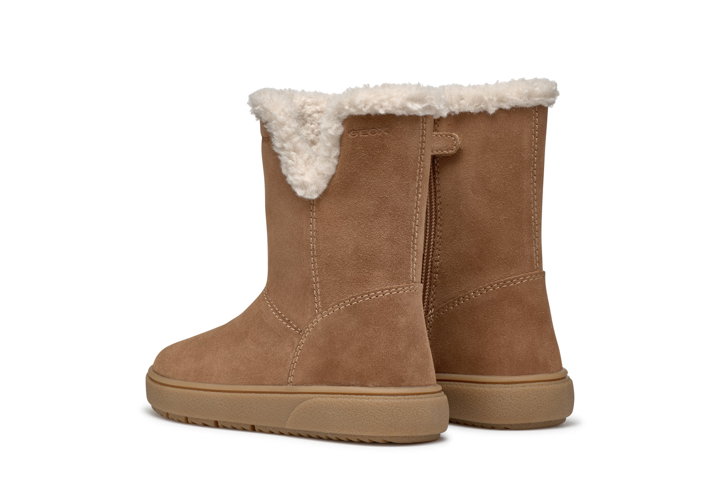 Geox Theleven Girls Whisky Brown Suede Warm Lined Waterproof Boot