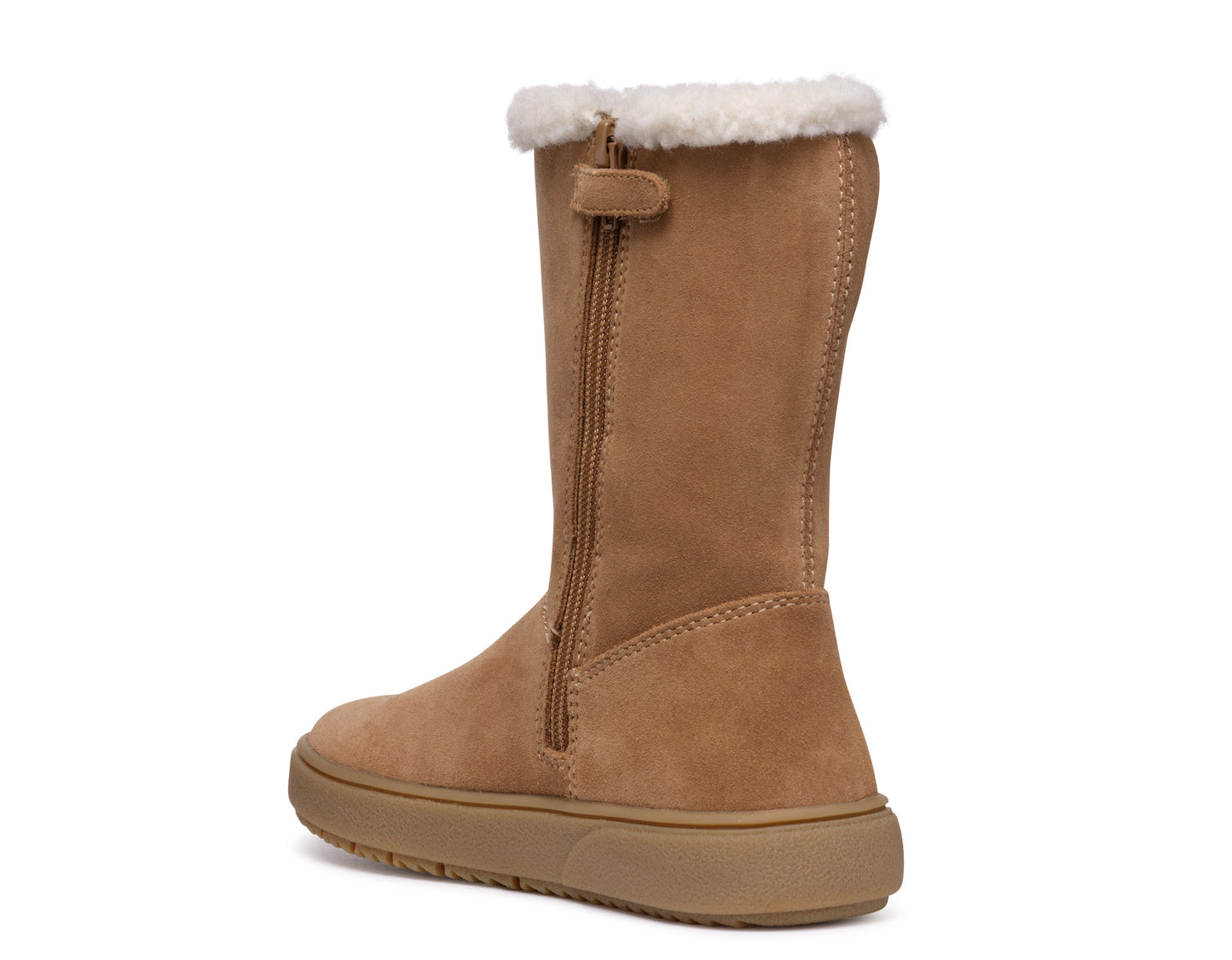 Geox Theleven Girls Whisky Brown Suede Warm Lined Waterproof Boot