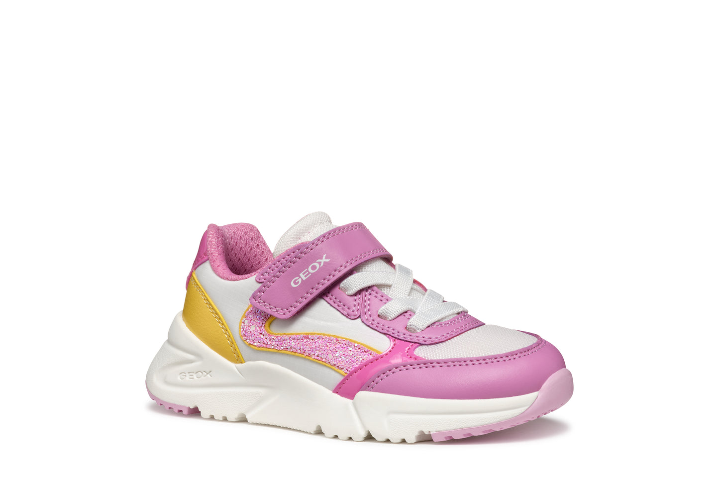 Geox Loftus Girls Pink Yellow Trainer