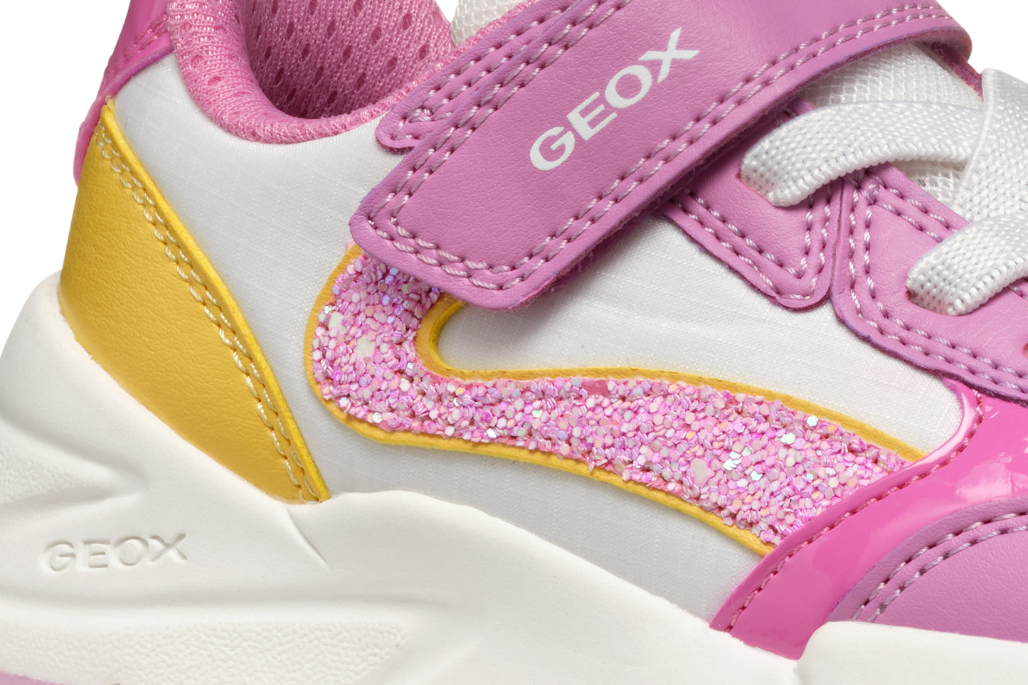 Geox Loftus Girls Pink Yellow Trainer