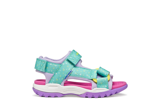 Geox Borealis Girls Aqua Lilac Water Friendly Sandal