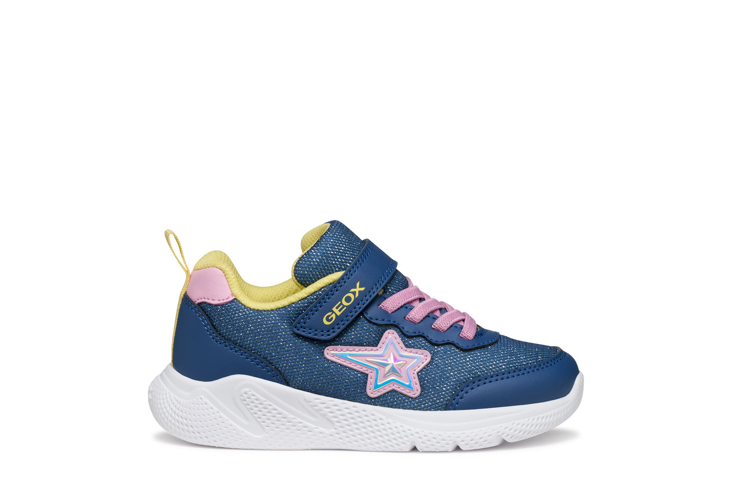 Geox Sprintye Girls Blue Pink Star Trainer