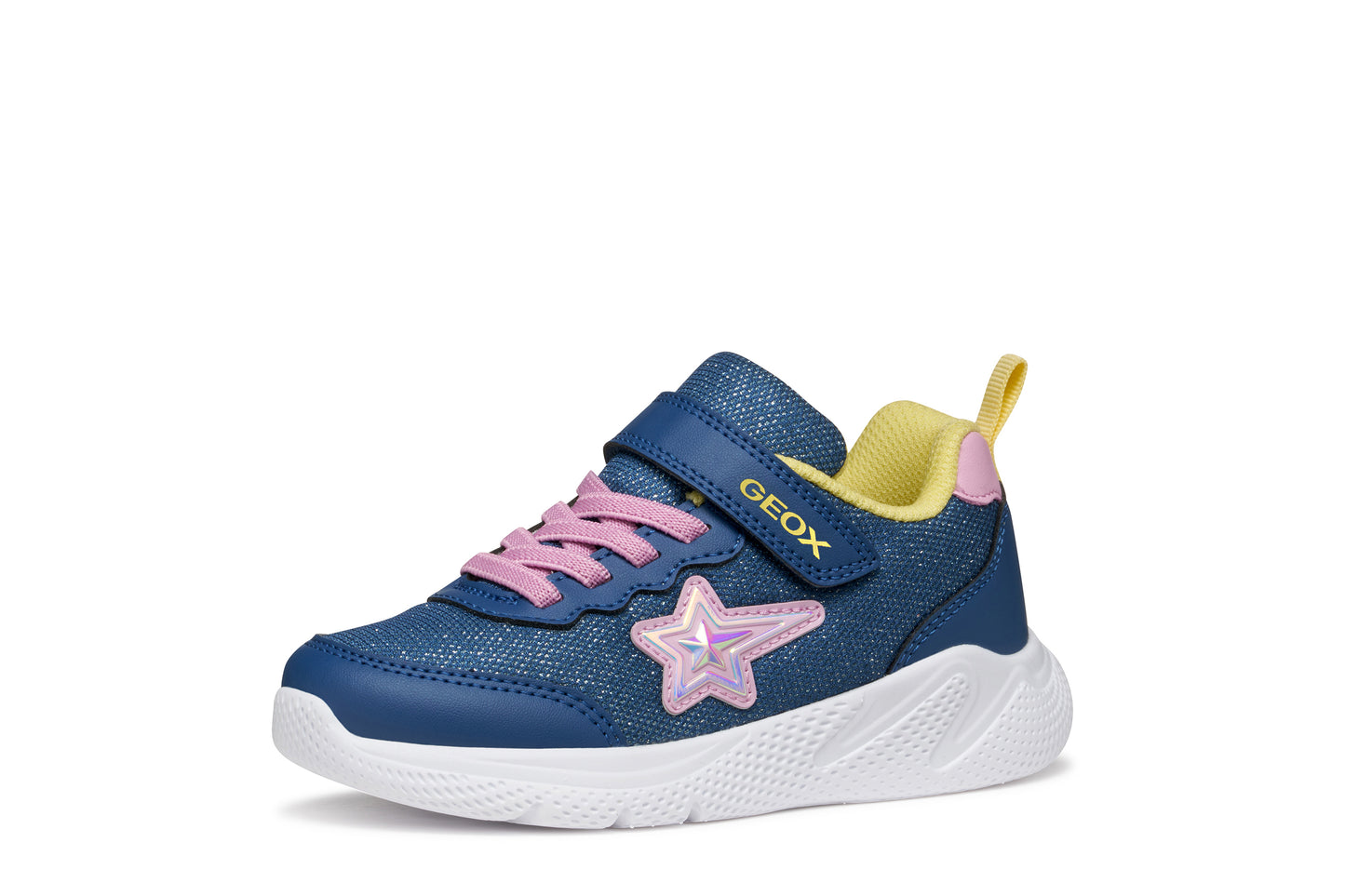 Geox Sprintye Girls Blue Pink Star Trainer