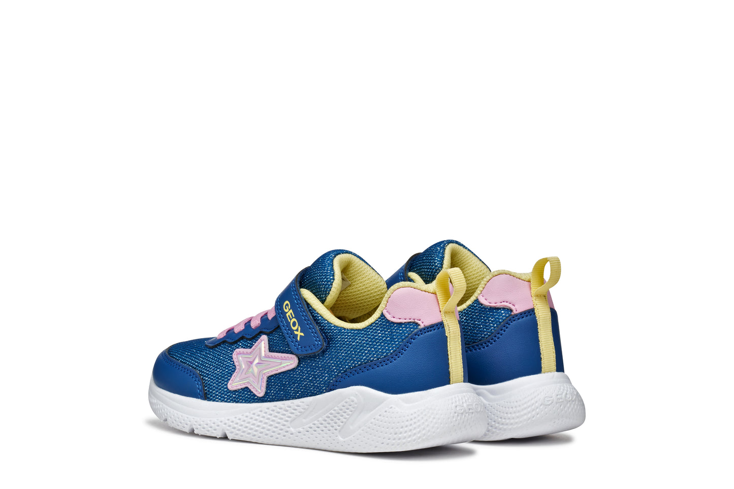 Geox Sprintye Girls Blue Pink Star Trainer