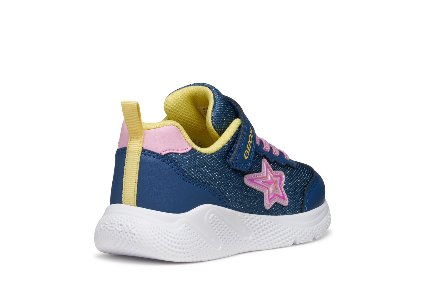 Geox Sprintye Girls Blue Pink Star Trainer