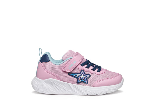 Geox Sprintye Girls Pink Blue Star Trainer