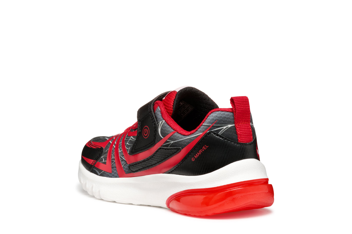 Geox Ciberdron Boys Black Red Spiderman Lights Trainer