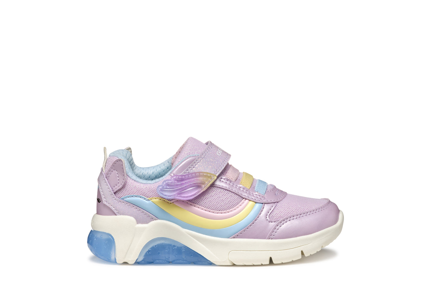 Geox Fadinlight Girls Lilac Multicolour Lights Trainer