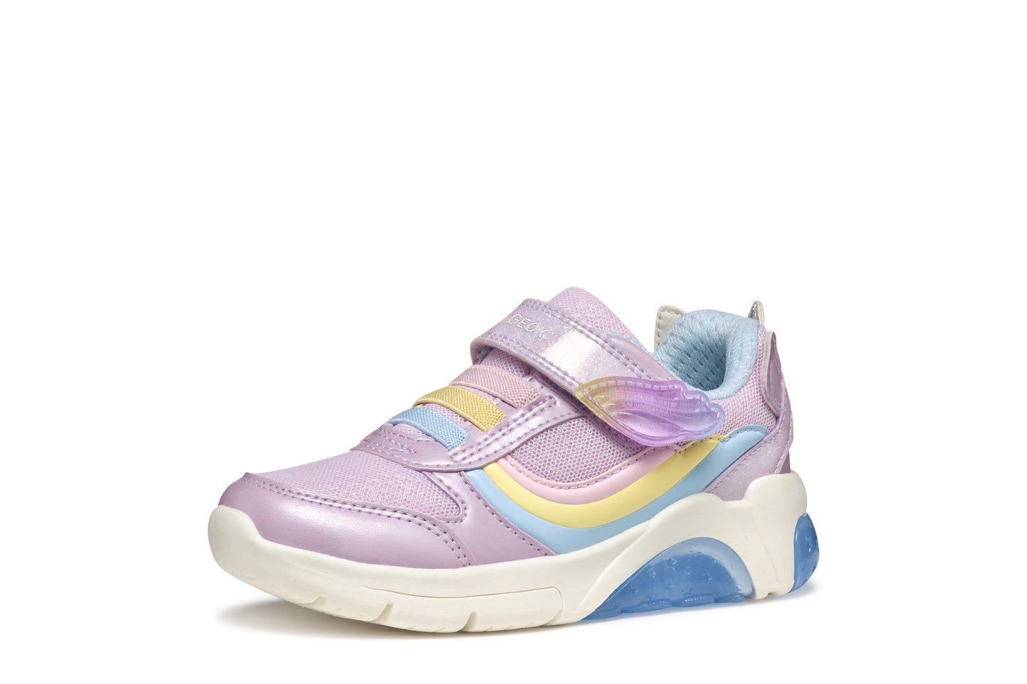 Geox Fadinlight Girls Lilac Multicolour Lights Trainer