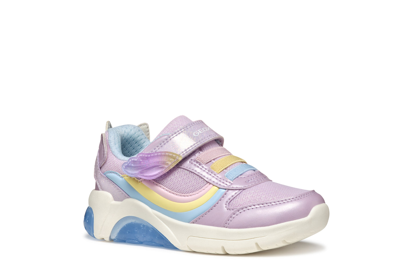 Geox Fadinlight Girls Lilac Multicolour Lights Trainer