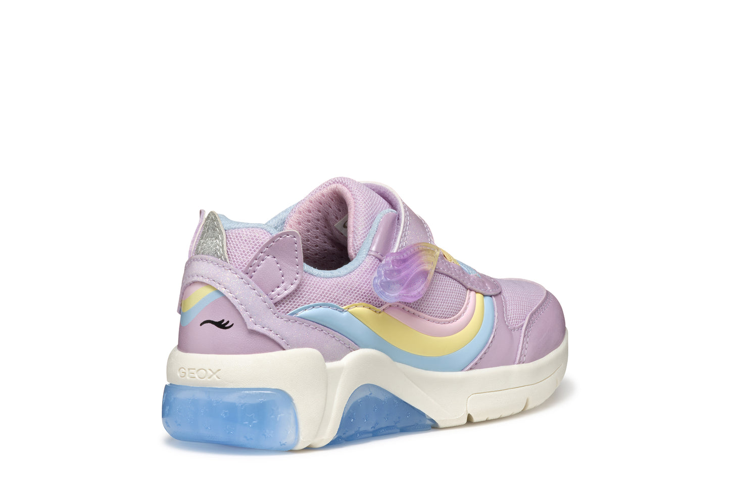 Geox Fadinlight Girls Lilac Multicolour Lights Trainer