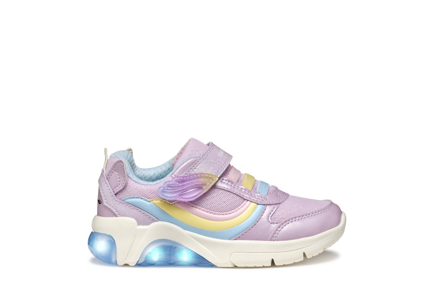 Geox Fadinlight Girls Lilac Multicolour Lights Trainer