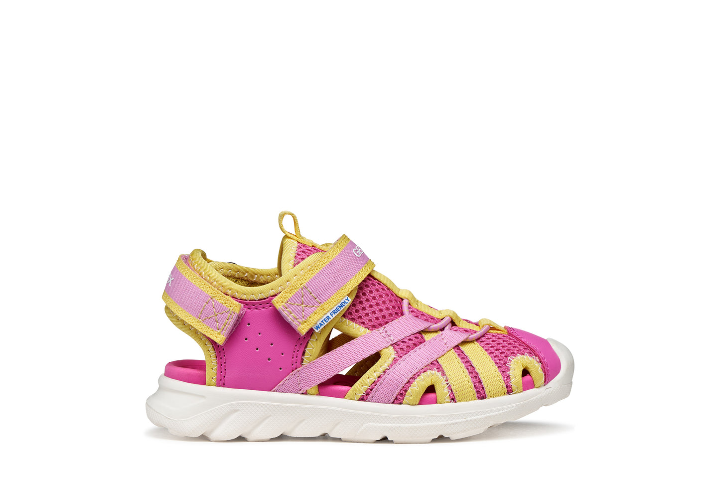 Geox Airadyum Girls Pink/Yellow Closed Toe Sandal