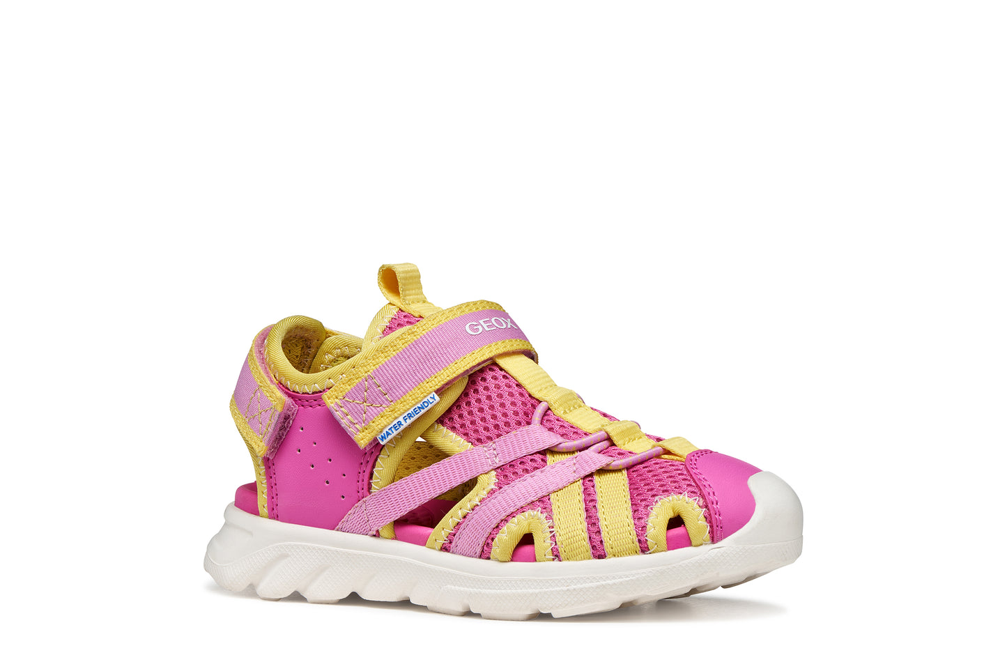 Geox Airadyum Girls Pink/Yellow Closed Toe Sandal
