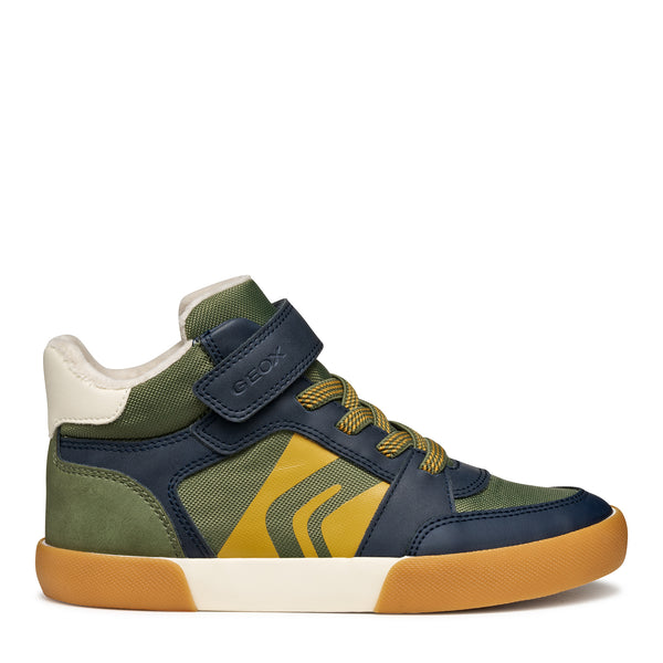 Geox Gisli Boys Green Navy High Top Boot