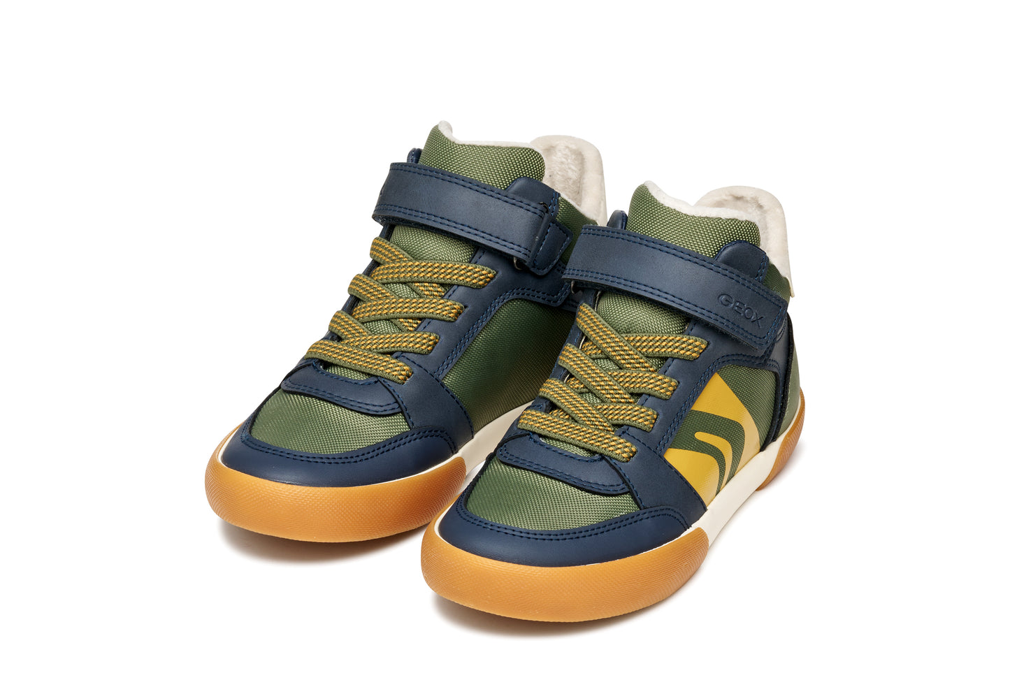 Geox Gisli Boys Green Navy High Top Boot