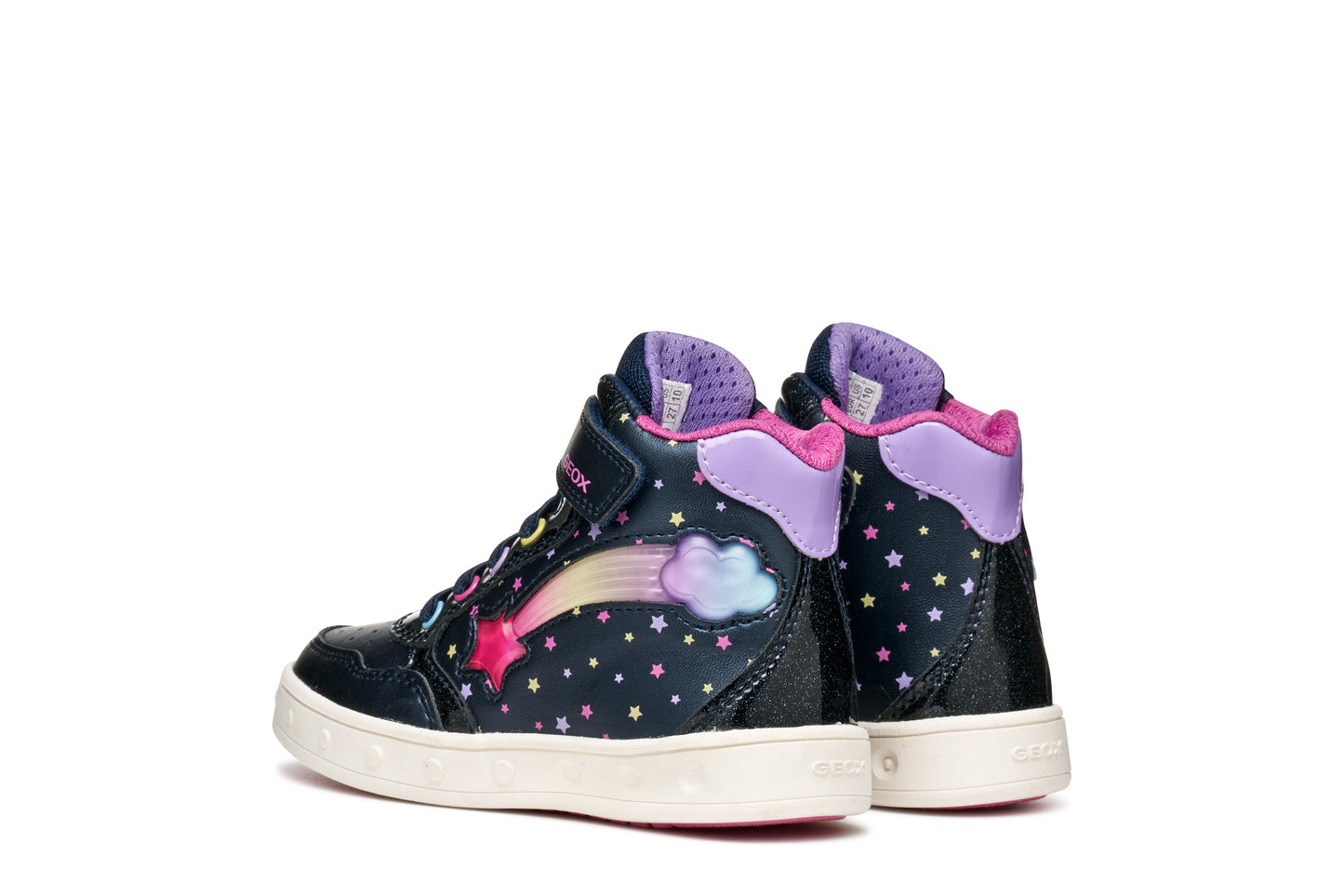 Geox Skylin Girls Navy Multicolour Light Up Boot