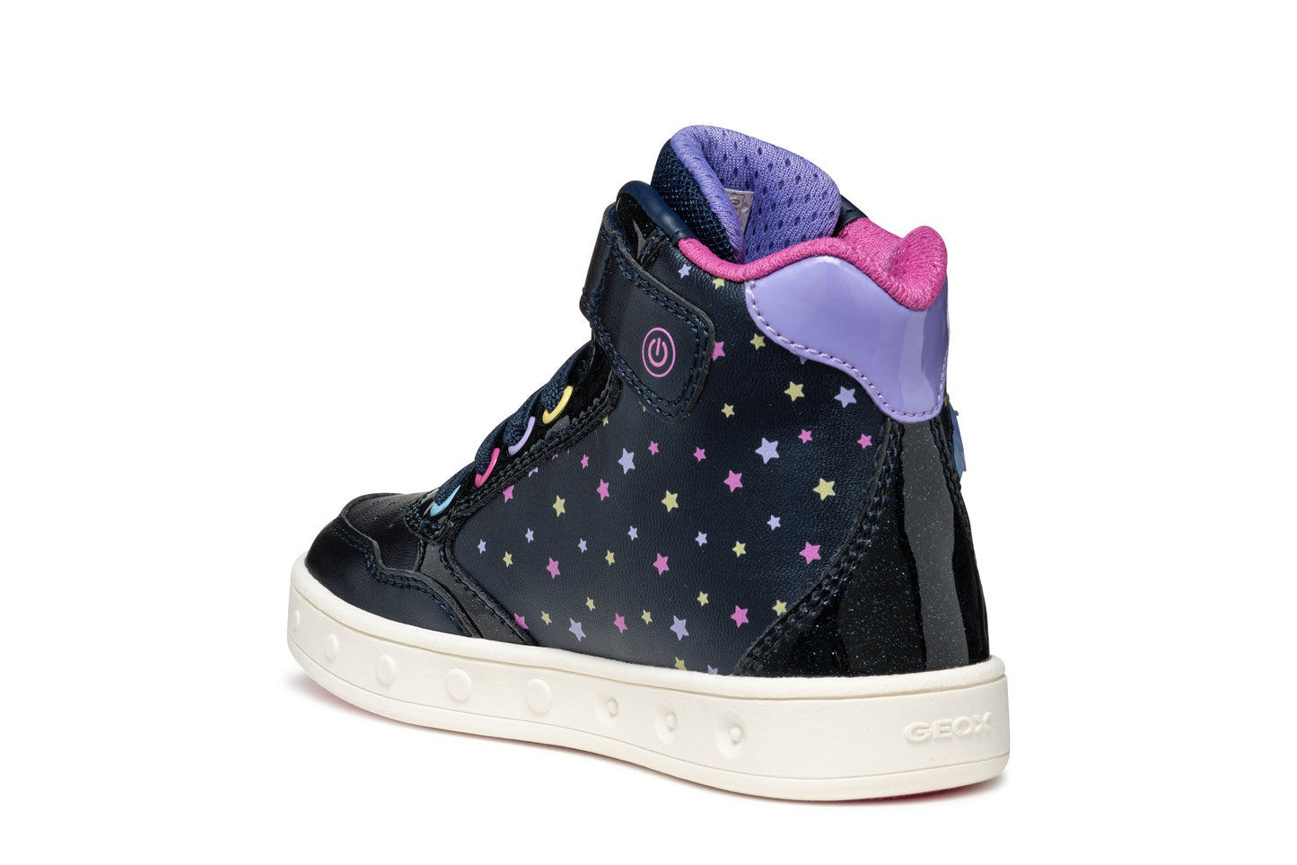 Geox Skylin Girls Navy Multicolour Light Up Boot