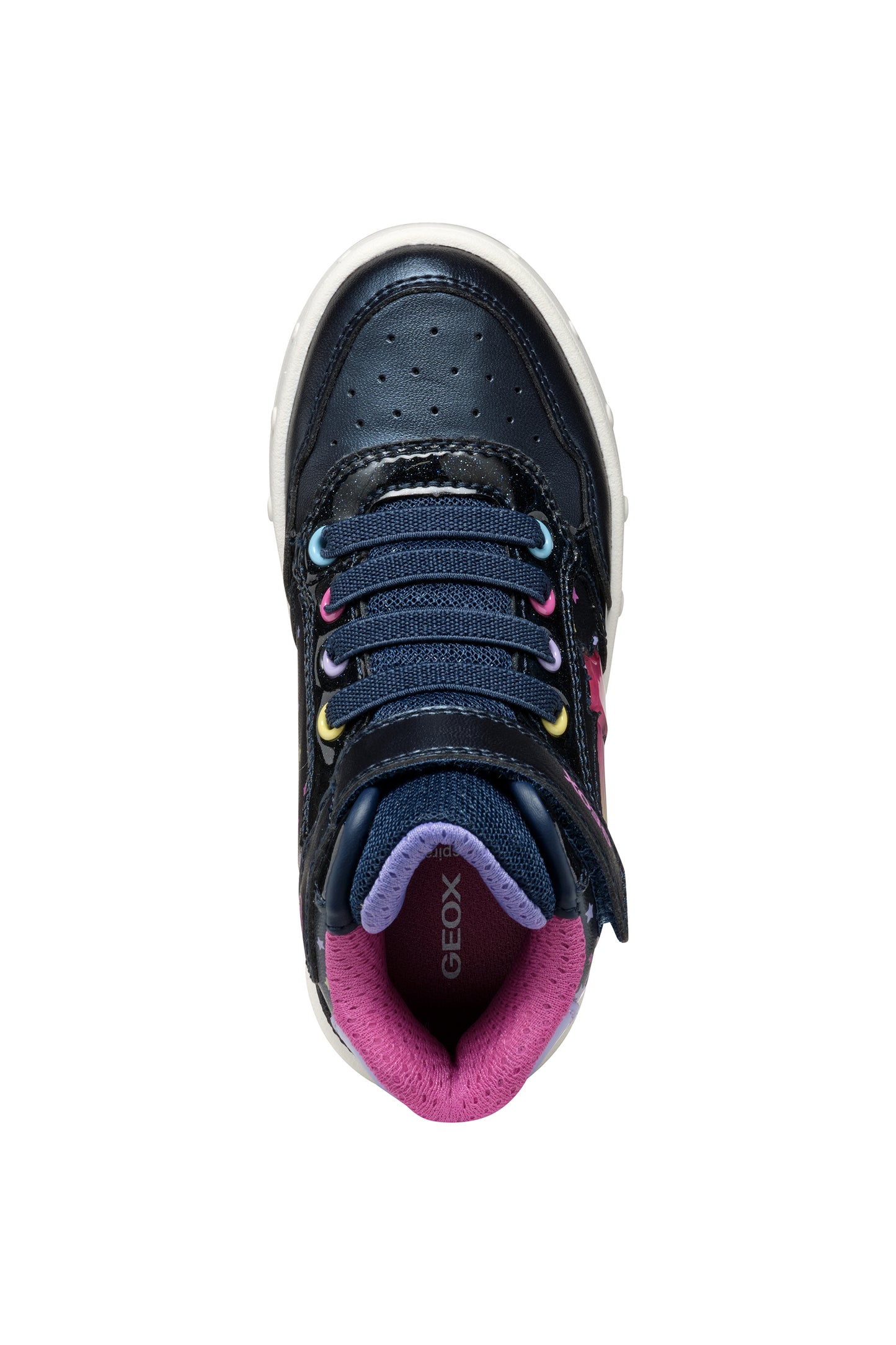 Geox Skylin Girls Navy Multicolour Light Up Boot