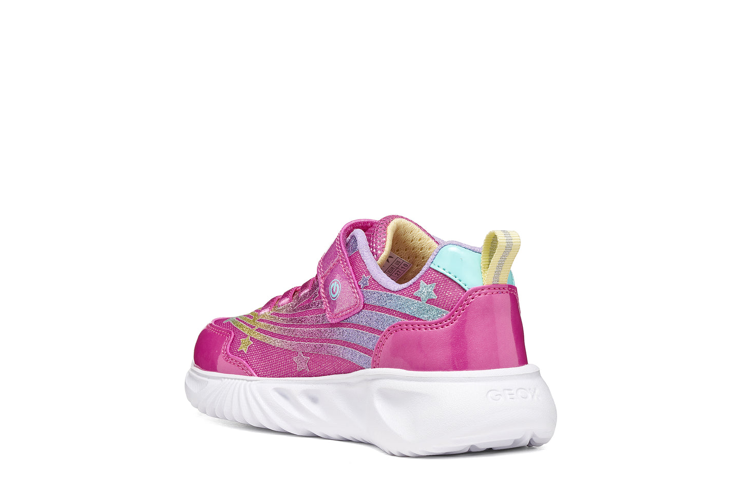 Geox Assister Girls Fuchsia Multi Lights Trainer
