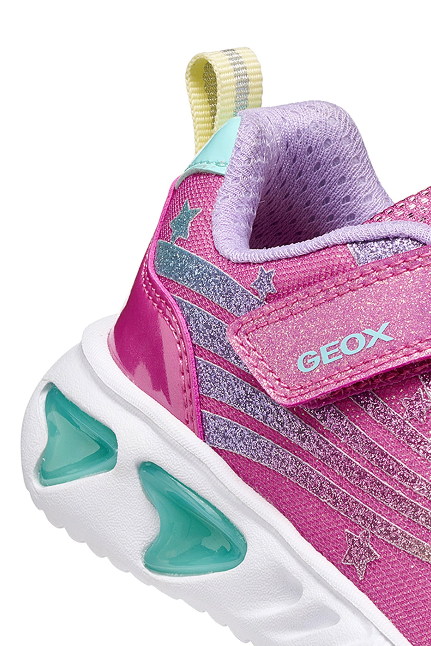 Geox Assister Girls Fuchsia Multi Lights Trainer