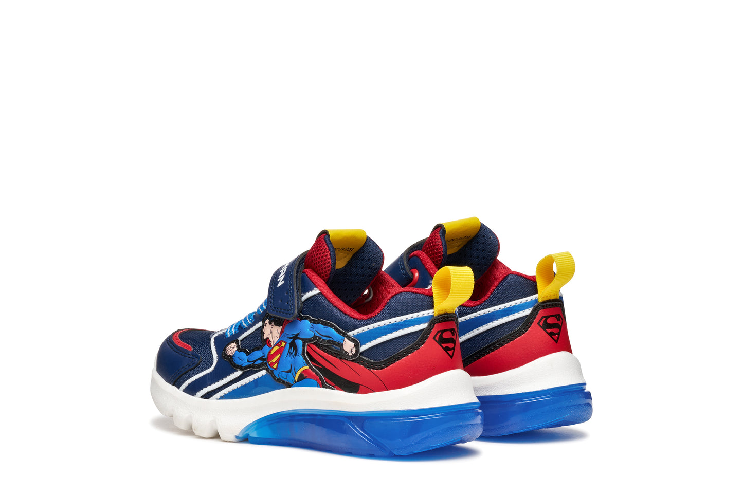 Geox Ciberdron Boys Blue Red Superman Lights Trainer