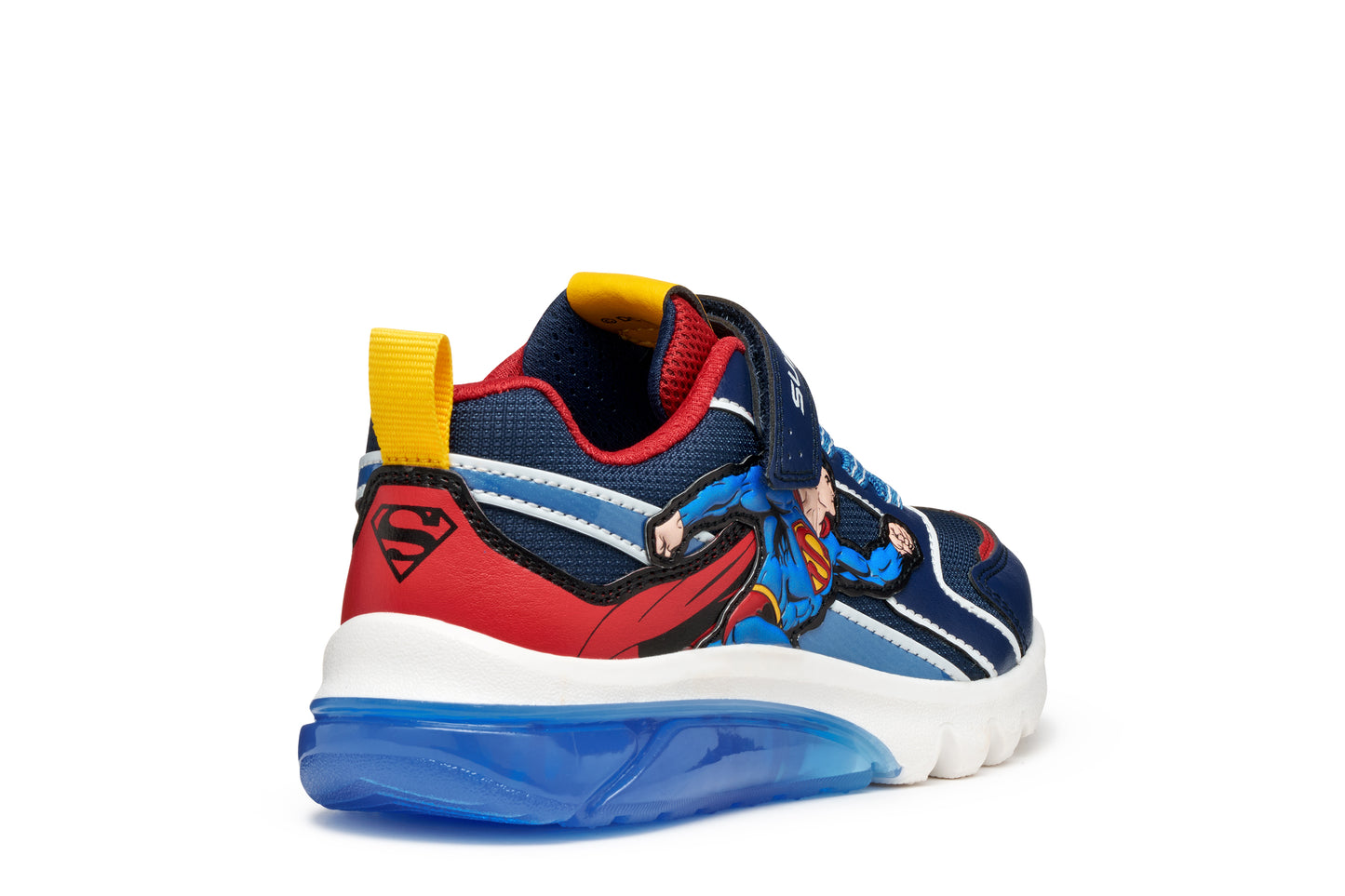 Geox Ciberdron Boys Blue Red Superman Lights Trainer