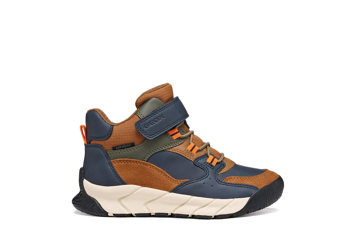 Geox Flexyper Boys Brown Navy Waterproof Boot