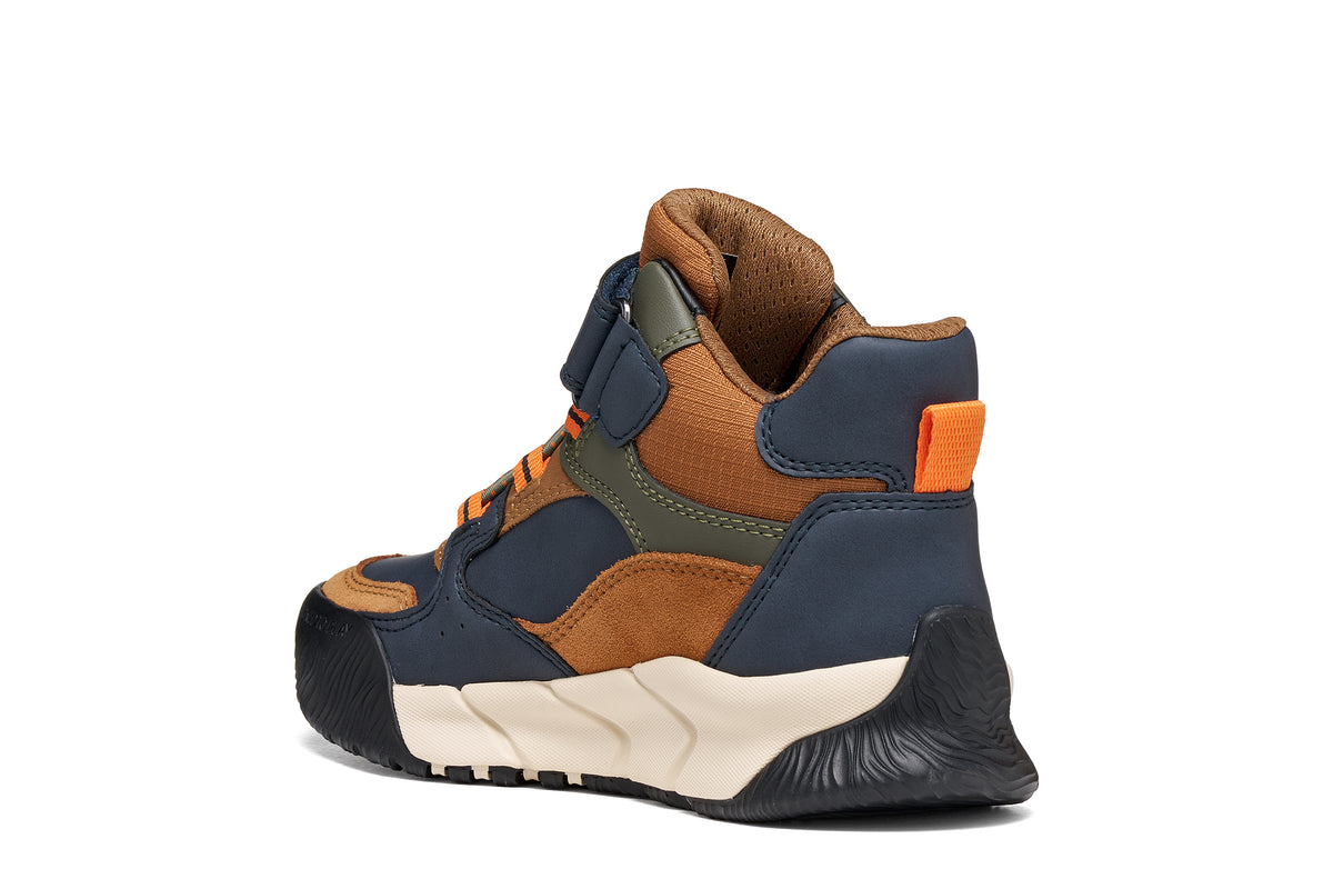 Geox Flexyper Boys Brown Navy Waterproof Boot