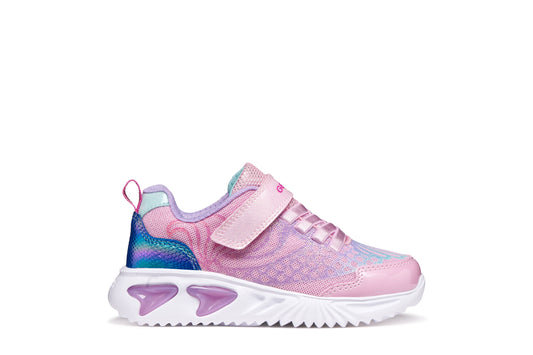 Geox Assister Girls Pink Lilac Lights Trainer