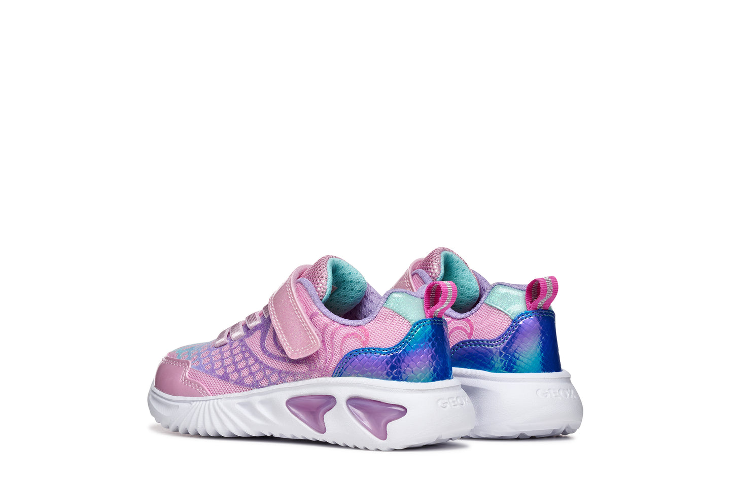 Geox Assister Girls Pink Lilac Lights Trainer