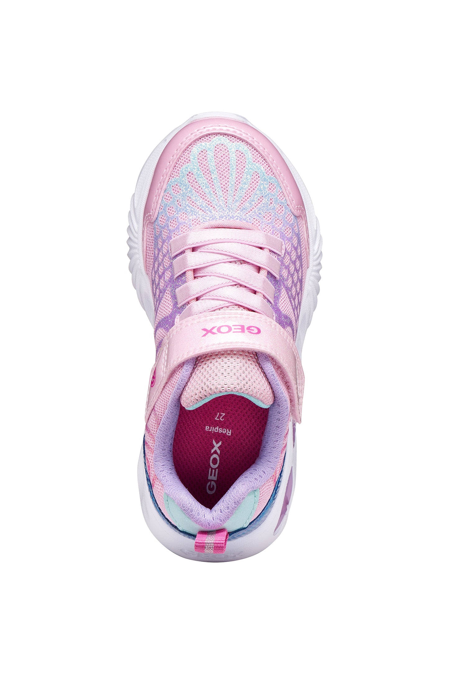 Geox Assister Girls Pink Lilac Lights Trainer