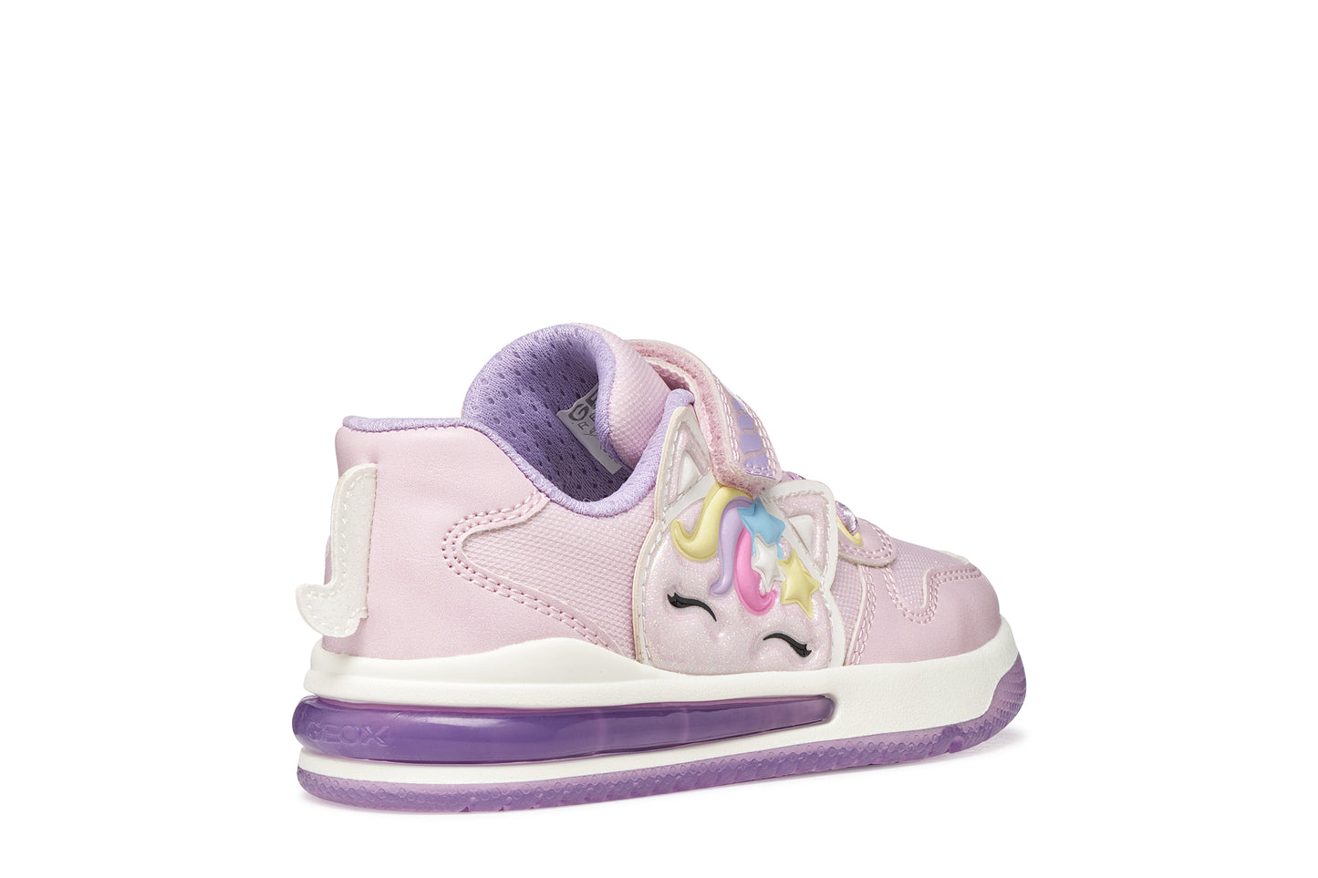 Geox Sketlite Unicorn Girls Pink Lilac Lights Trainer
