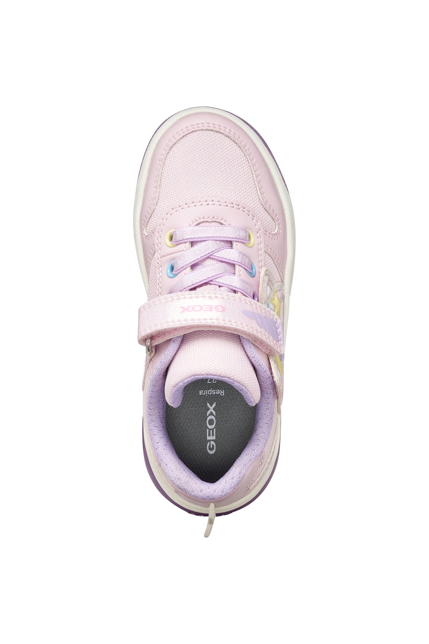 Geox Sketlite Unicorn Girls Pink Lilac Lights Trainer