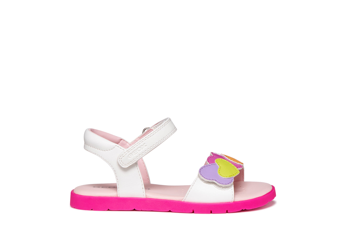 Geox Joyfoot Girls White Multicolour Heart Sandal