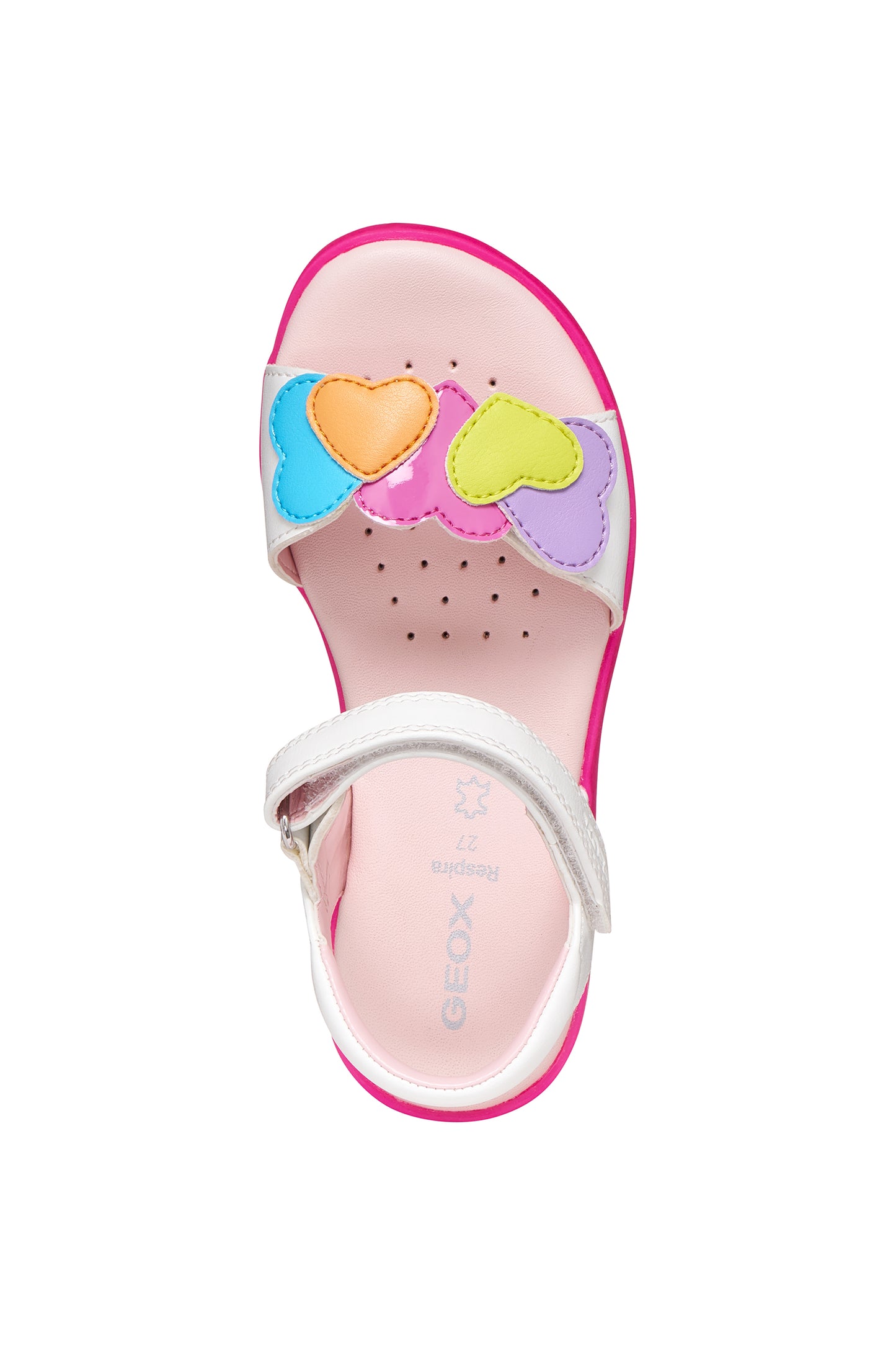 Geox Joyfoot Girls White Multicolour Heart Sandal