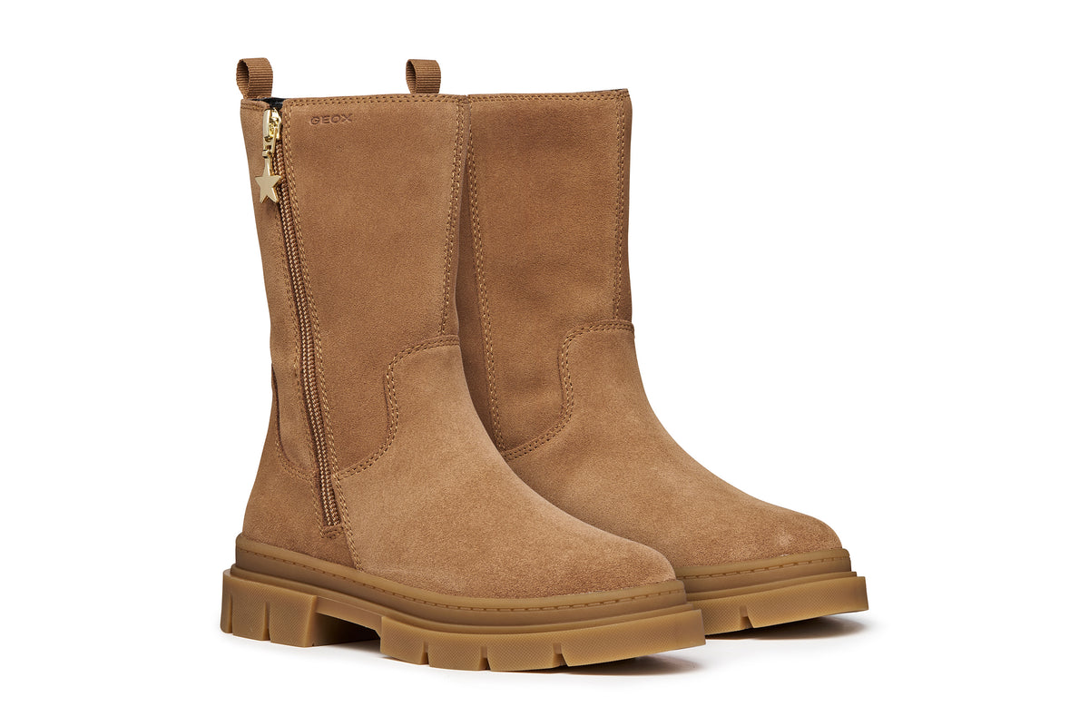 Geox Karsyn Girls Tan Suede Waterproof Boot